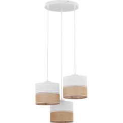 TK Lighting Linobianco függőlámpa 3x15 W fehér-barna 6575