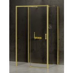 New Trendy Prime Light Gold zuhanykabin 140x90 cm négyszögletes arany fényes/átlátszó üveg K-1118