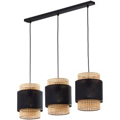 TK Lighting Boho Black függőlámpa 3x15 W fekete-bézs 6541