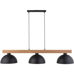 TK Lighting Oslo függőlámpa 3x15 W fekete-fa 4710