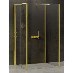 New Trendy Prime Light Gold zuhanykabin 120x100 cm négyszögletes arany fényes/átlátszó üveg K-1515