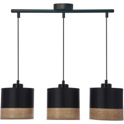 Candellux Porto függőlámpa 3x60 W fekete-fa-barna 33-17611