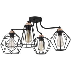 TK Lighting Galaxy mennyezeti lámpa 4x15 W fekete-réz 1645