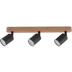 TK Lighting Top mennyezeti lámpa 3x10 W fekete-fa 3292