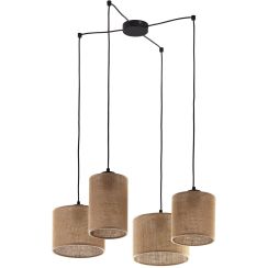 TK Lighting Juta függőlámpa 4x15 W barna 6585