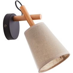 TK Lighting Vaio oldalfali lámpa 1x15 W fekete-szürke-fa-bézs 573