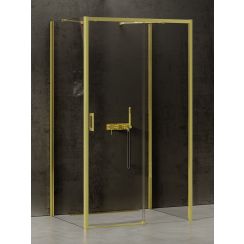 New Trendy Prime Light Gold zuhanykabin 120x80 cm négyszögletes arany fényes/átlátszó üveg K-1137
