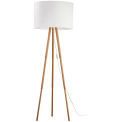 TK Lighting Tokyo állólámpa 1x15 W fehér-fa 5299
