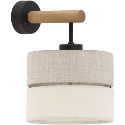 TK Lighting Eco oldalfali lámpa 1x15 W fekete-szürke-fa-bézs 5776