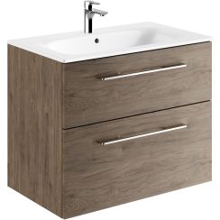 Geberit Selnova Square mosdó szekrénnyel 80 cm dió 501.242.00.1