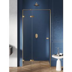 New Trendy Avexa Gold Brushed zuhanyajtók 90 cm dönthető arany csiszolt/átlátszó üveg EXK-1716