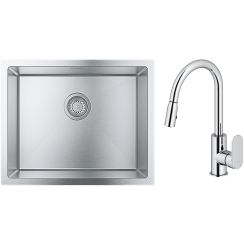 Készlet acél mosogató Grohe K700 31726SD0, konyhai csaptelep Oltens Lista 35202100