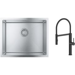 Készlet acél mosogató Grohe K700 31726SD0, konyhai csaptelep Oltens Borga 35207300