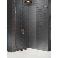 New Trendy Avexa Copper Brushed zuhanykabin fal walk-in 90 cm réz csiszolt/átlátszó üveg EXK-7136