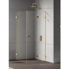 New Trendy Eventa Gold Shine zuhanykabin 120x90 cm négyszögletes arany fényes/átlátszó üveg EXK-4745