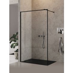 New Trendy New Modus Black zuhanykabin fal walk-in 120 cm fekete félfényes/átlátszó üveg EXK-5560