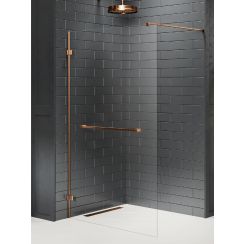 New Trendy Avexa Copper Brushed zuhanyfal 140 cm réz csiszolt/átlátszó üveg EXK-7173