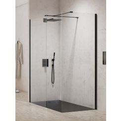 New Trendy New Modus Black walk-in zuhanykabin 120x100 cm négyszögletes fekete félmatt/átlátszó üveg EXK-5636