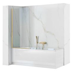 Rea Elegant Gold zuhanyparaván 80 cm egyrészes arany csiszolt/átlátszó üveg REA-W6601