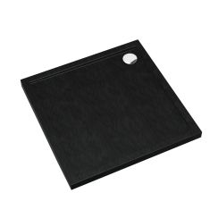 Schedline Sharper Black Stone négyzet alakú zuhanytálca 90x90 cm fekete 3S.S1K-9090/C/ST