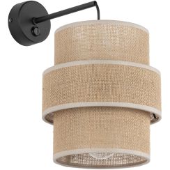 TK Lighting Calisto oldalfali lámpa 1x15 W fekete-bézs 5400
