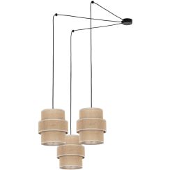 TK Lighting Calisto függőlámpa 3x15 W fekete-bézs 5403