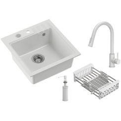 Quadron Comfort 110 mosogató csapteleppel és tartozékokkal fehér/fehér HCQP5052BIK_3673500WHM