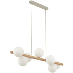 TK Lighting Estera Wood függőlámpa több mint 6x6 W fehér-fa 5905