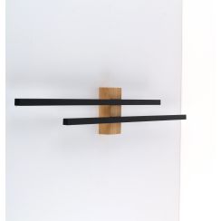 TK Lighting Flash oldalfali lámpa 2x30 W fekete-fa 6628