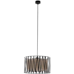 TK Lighting Harmony függőlámpa 1x15 W fekete-barna 4562