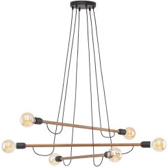 TK Lighting Helix függőlámpa 6x15 W fekete-fa 4950