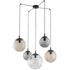TK Lighting Esme függőlámpa 5x15 W fekete-átlátszó-opál-grafit 4796