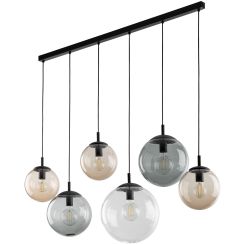 TK Lighting Esme függőlámpa 6x15 W fekete-átlátszó-opál-grafit 4797