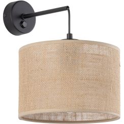 TK Lighting Juta oldalfali lámpa 1x15 W fekete-bézs 6858