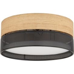 TK Lighting Nicol mennyezeti lámpa 4x15 W fekete-fa 4800