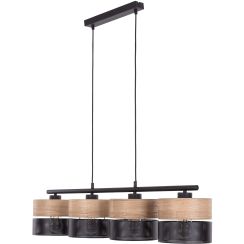 TK Lighting Nicol függőlámpa 4x15 W fekete-fa 4802