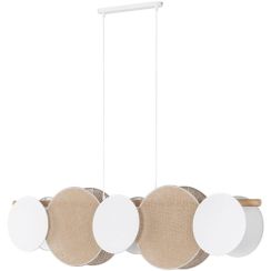TK Lighting Pulse függőlámpa 5x15 W fehér-fa-bézs 4815
