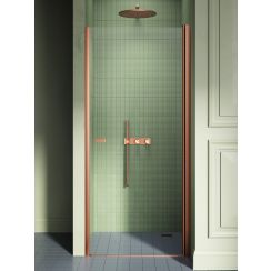 New Trendy New Soleo Copper Brushed zuhanyajtók 100 cm dönthető réz csiszolt/átlátszó üveg D-0492A