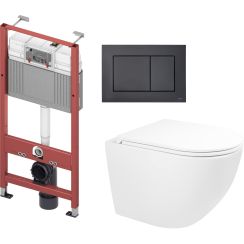 Készlet WC csésze Oltens Hamnes Stille 42521000, beépíthető keret Tece Base 9400407, 9240407, 45100000