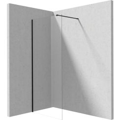 Deante Prizma zuhanykabin fal walk-in 90 cm fekete matt/átlátszó üveg KTJ_N39P
