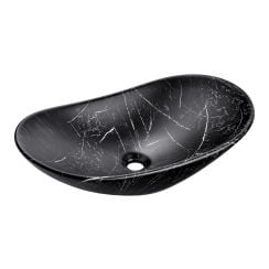 Comad Lena mosdótál 61.5x36 cm ovális mosdótálak fekete UN-LENA-MB2