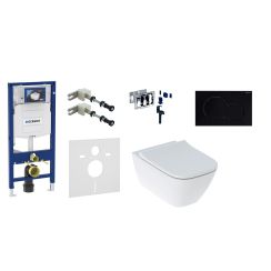 Set Wc csésze + WC ülőke szett Geberit Smyle Square 500.683.00.2, beépíthető keret Geberit Duofix 111.320.00.5, 115.770.DW.5, 115.062.BZ.1, 111.815.00.1, 156.050.00.1