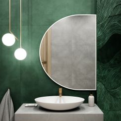 Baltica Design Tiny Border Semi Round tükör 130x85 cm fehér 5904107923475