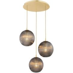 Argon Paloma függőlámpa 3x15 W sárgaréz-füst színű 6309