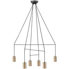 Nowodvorski Lighting Imbria függőlámpa 6x10 W fekete-sárgaréz 7956