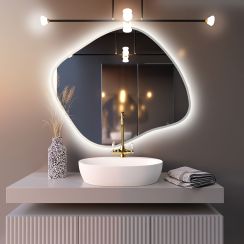 Baltica Design Bright Stain III tükör 60x52 cm világítással fehér 5904107919980