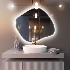 Baltica Design Bright Stain III tükör 80x70 cm világítással ezüst 5904107920399