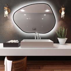 Baltica Design Bright Stain I tükör 60x43 cm világítással fekete 5904107918709