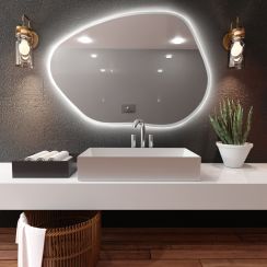 Baltica Design Bright Stain I tükör 100x72 cm világítással fehér 5904107918655