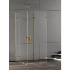 New Trendy Eventa Gold Shine zuhanykabin 100x90 cm négyszögletes arany fényes/átlátszó üveg EXK-4826